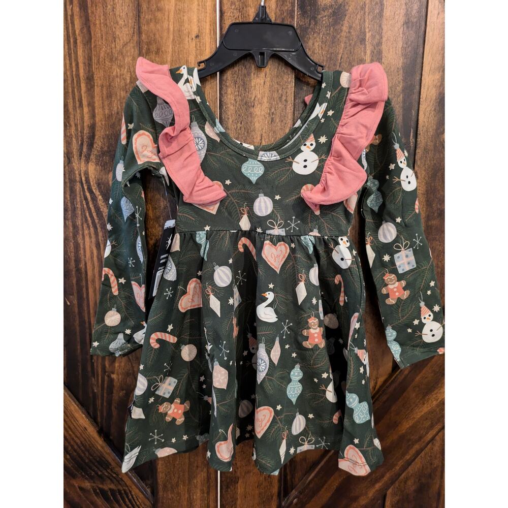 New with Tags RAGS Girls size 2T Christmas Ruffle Dress